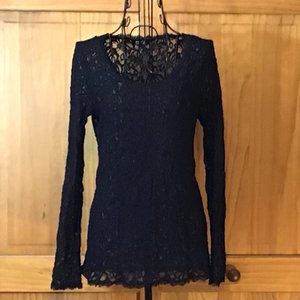 Black Long Sleeve Lace Sweater